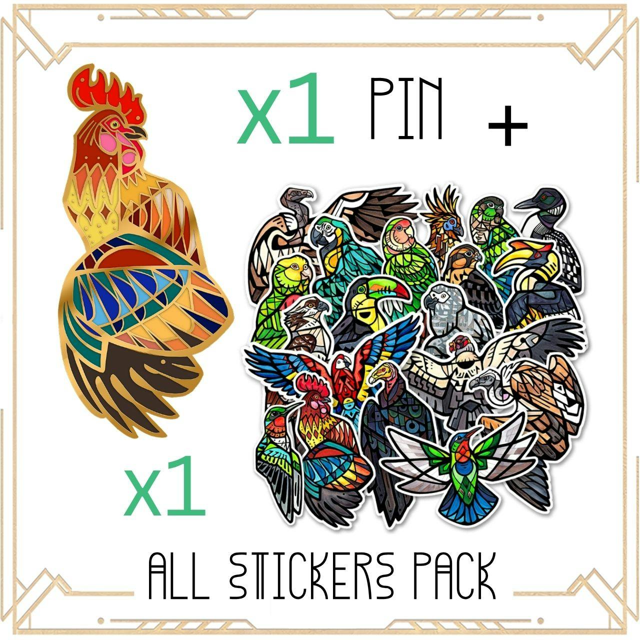 ★ 1 Pin + All Stickers ★