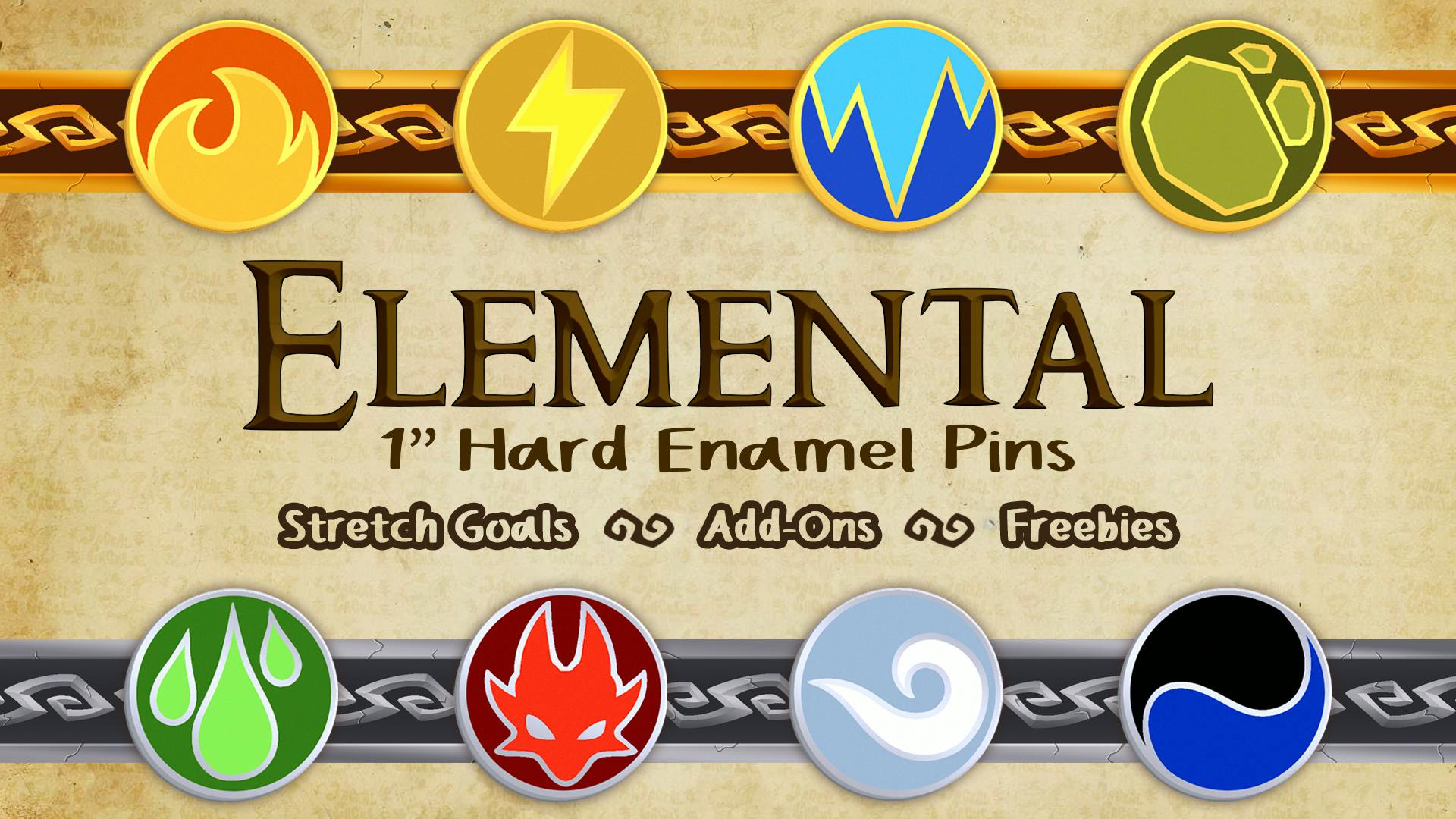 Elemental 1" Hard Enamel Pins