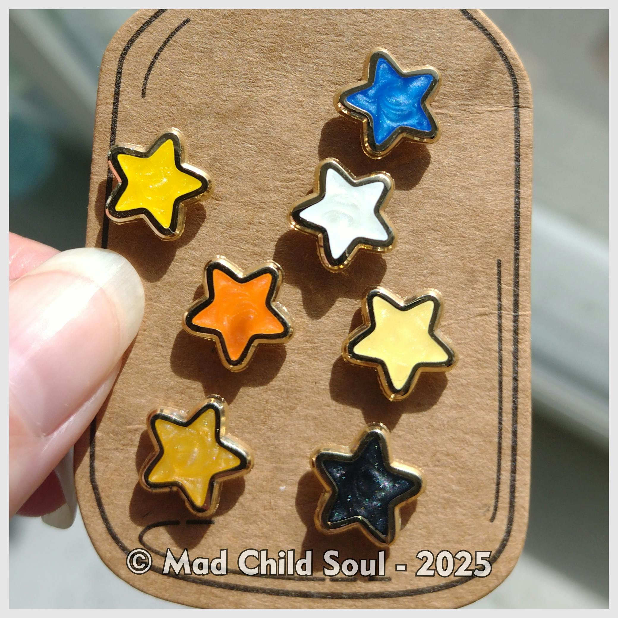 3x Mini Star Pin