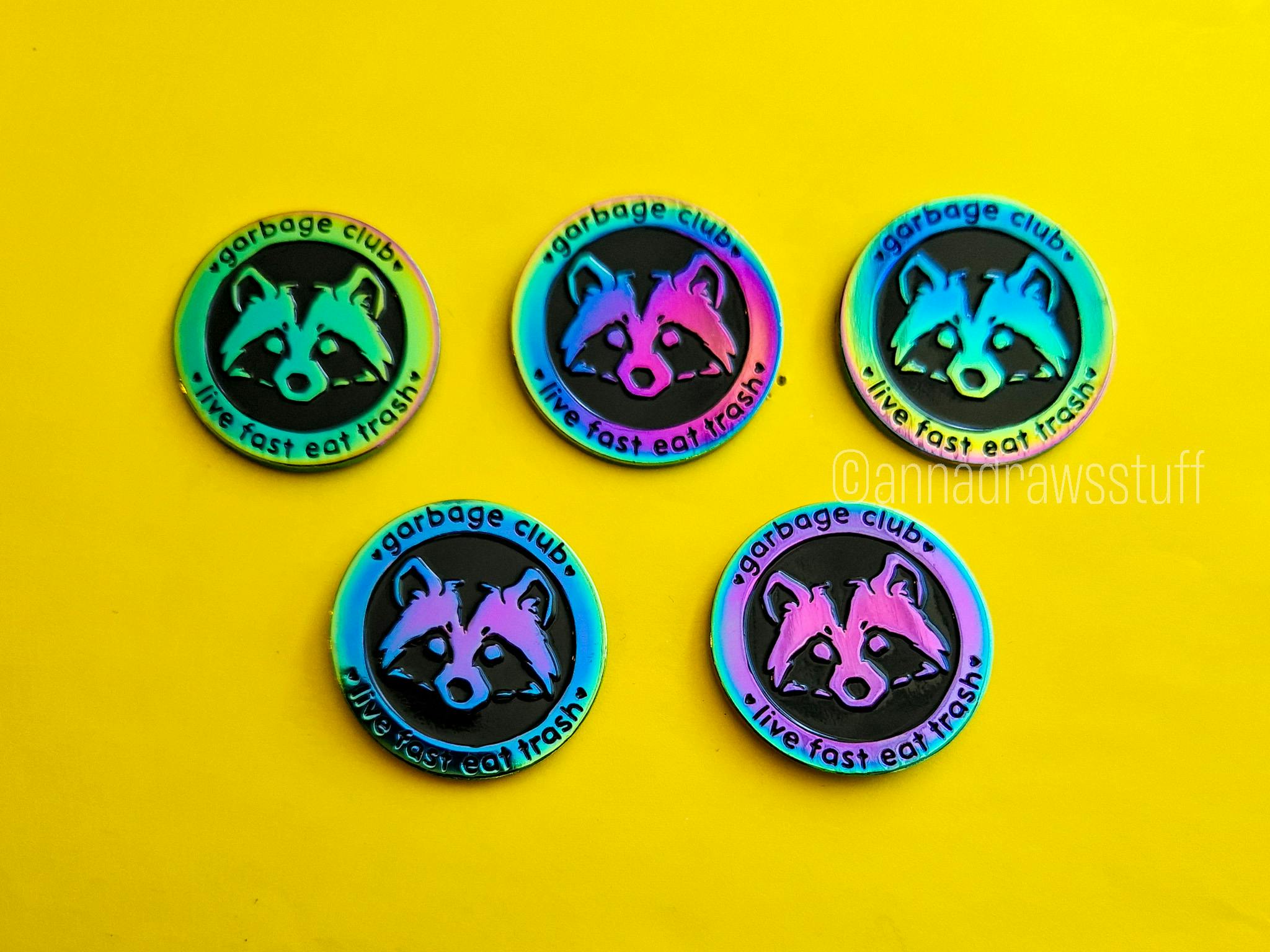 Live Fast Eat Trash Raccoon (Rainbow)