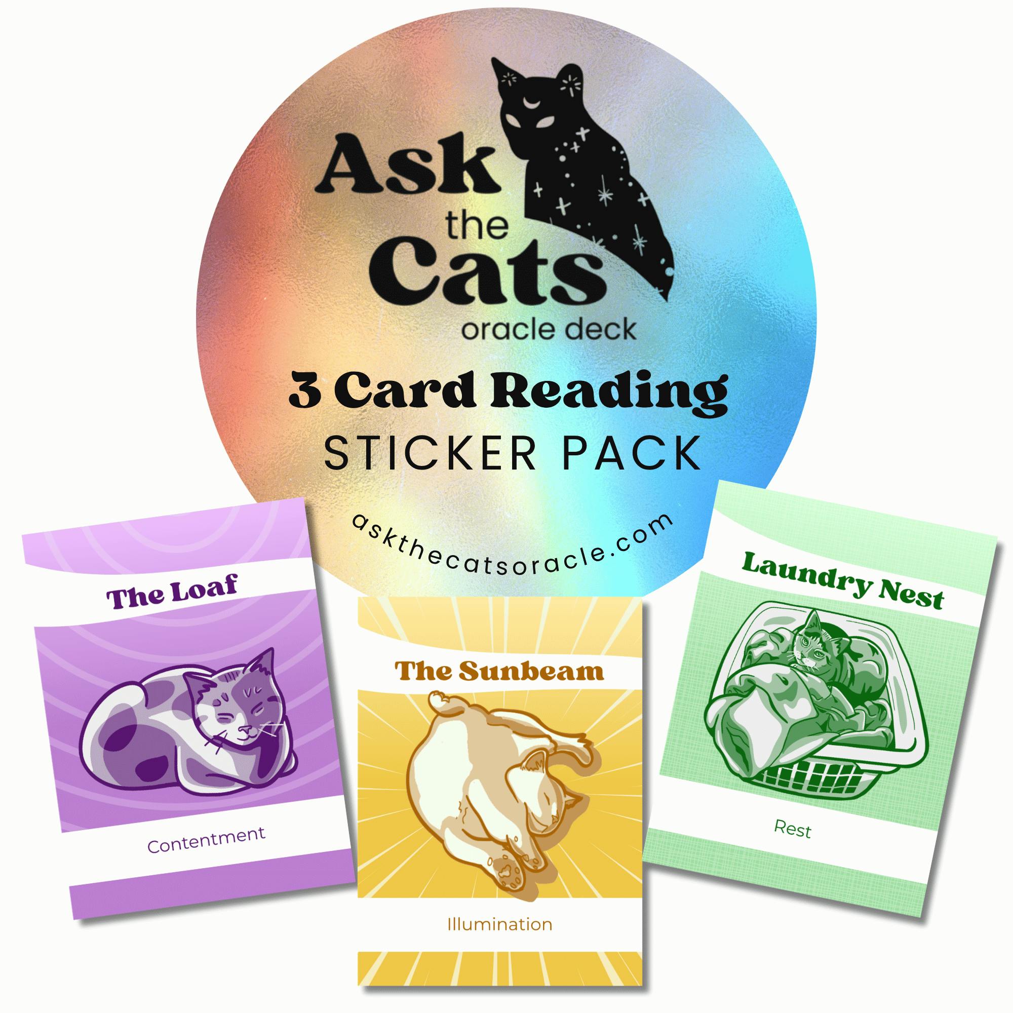 Ask the Cats Mystery 3-Card Reading Sticker Pack