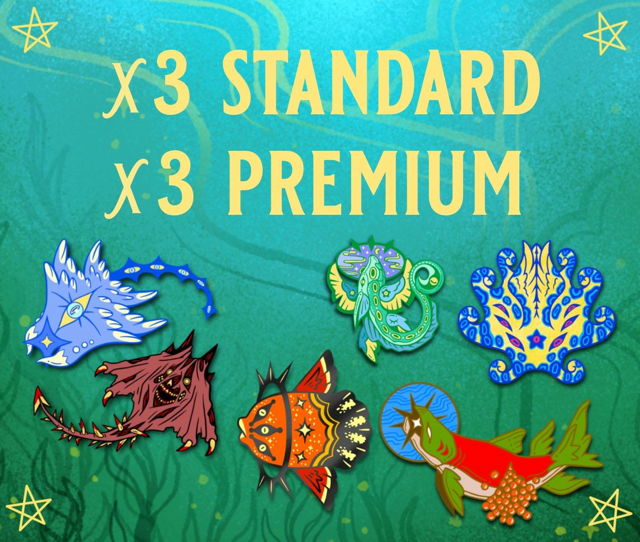 x3 Standard / x3 Premium Enamel Pins