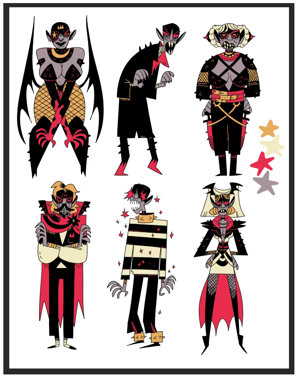 Small Party set of Vampires by Marie Enger