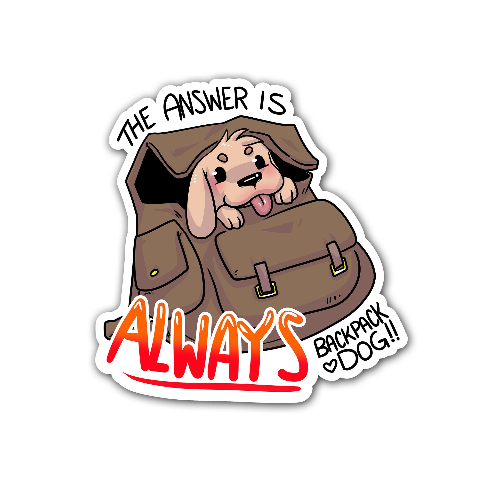 "Backpack Dog" 3" Sticker