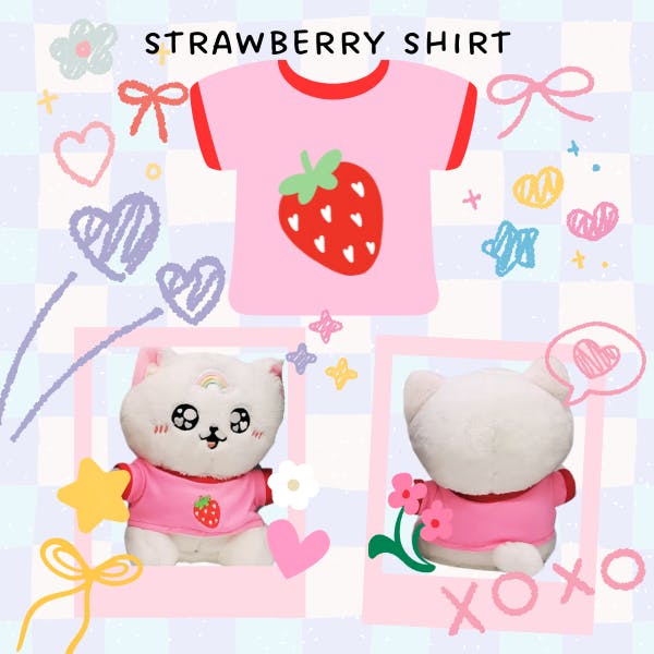 Strawberry Shirt for Cat Plushie