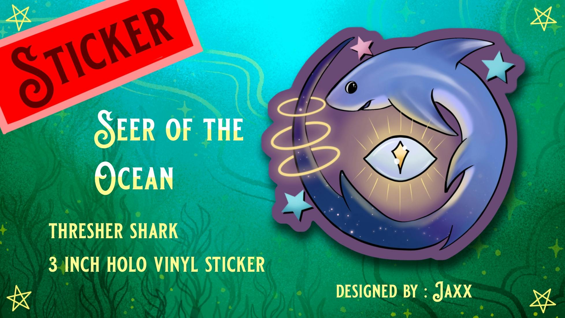 Thresher Shark Holo Vinyl Sticker