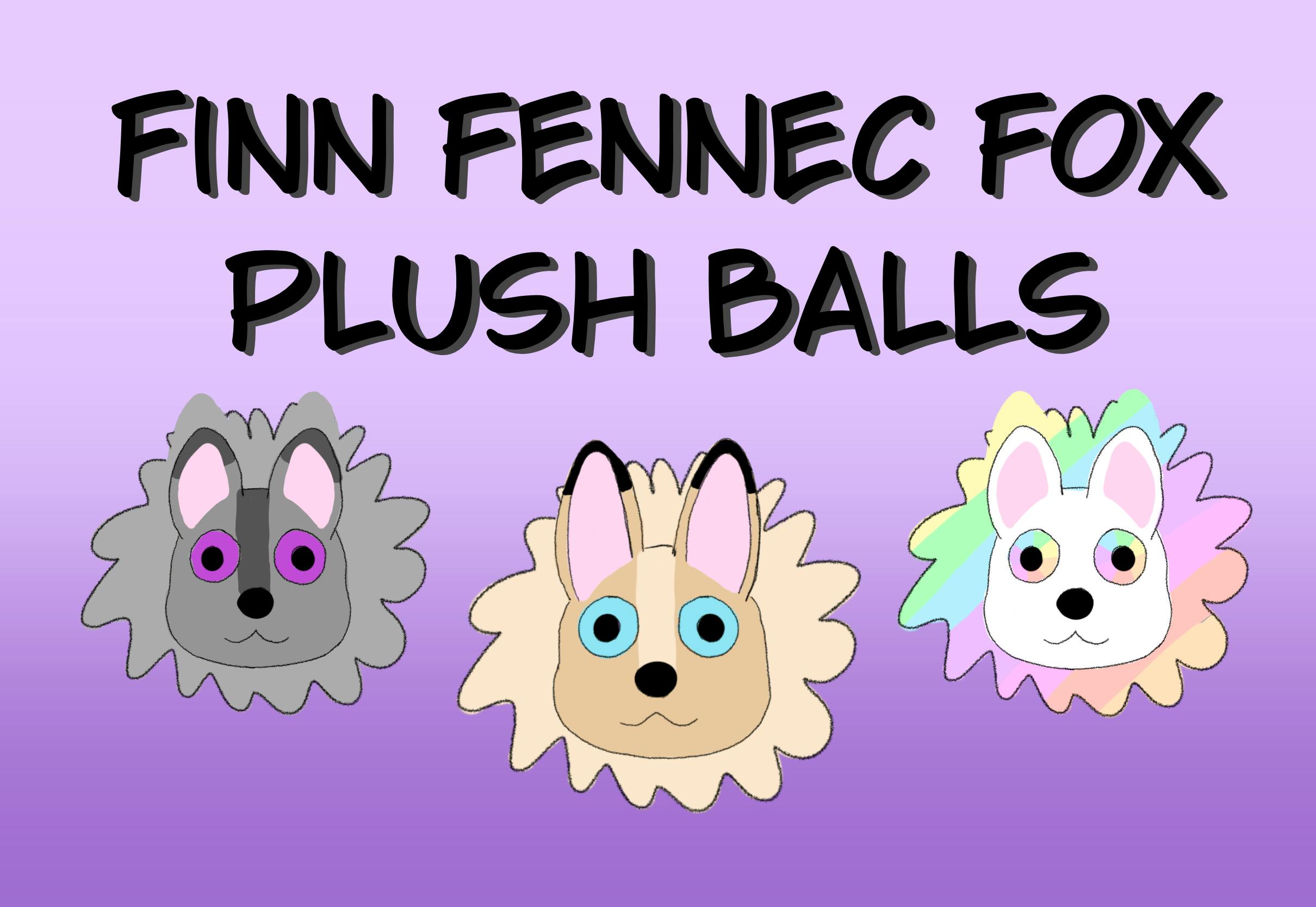 Finn fennec fox and friends plush keyring balls