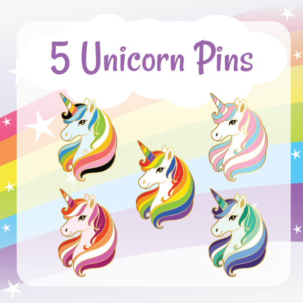 5X Unicorn Pins