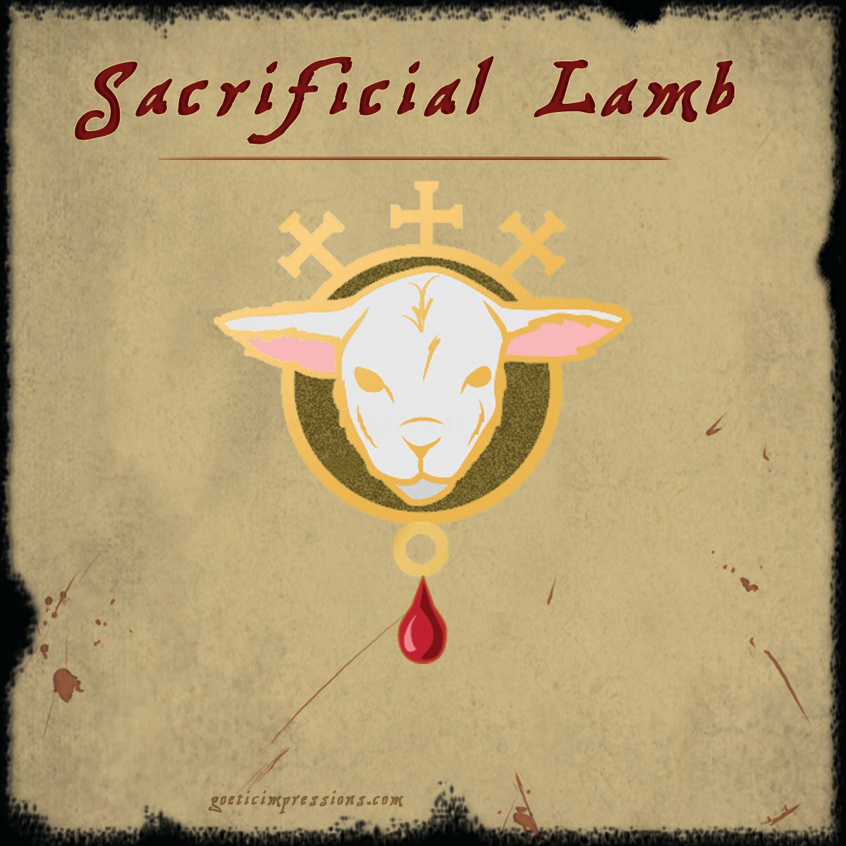 Sacrificial Lamb enamel pin design