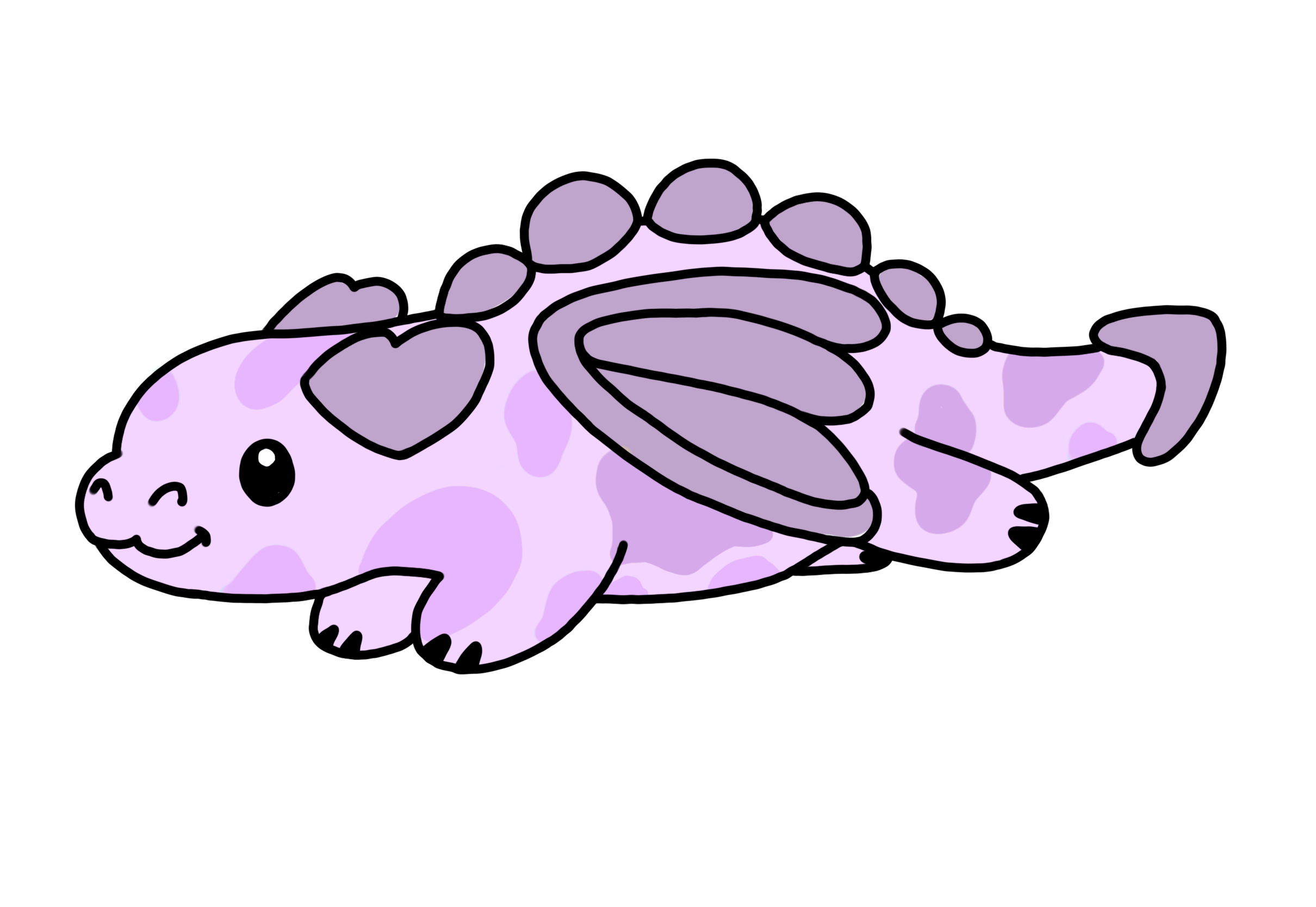 Purple spot dragon enamel pin