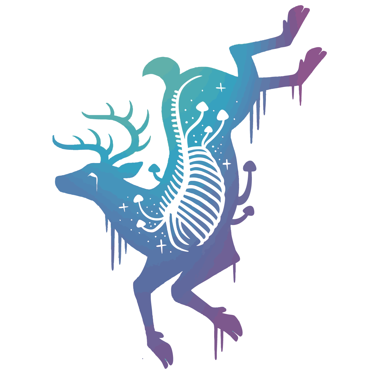 The Consumed Stag- Rainbow 3" XL pin
