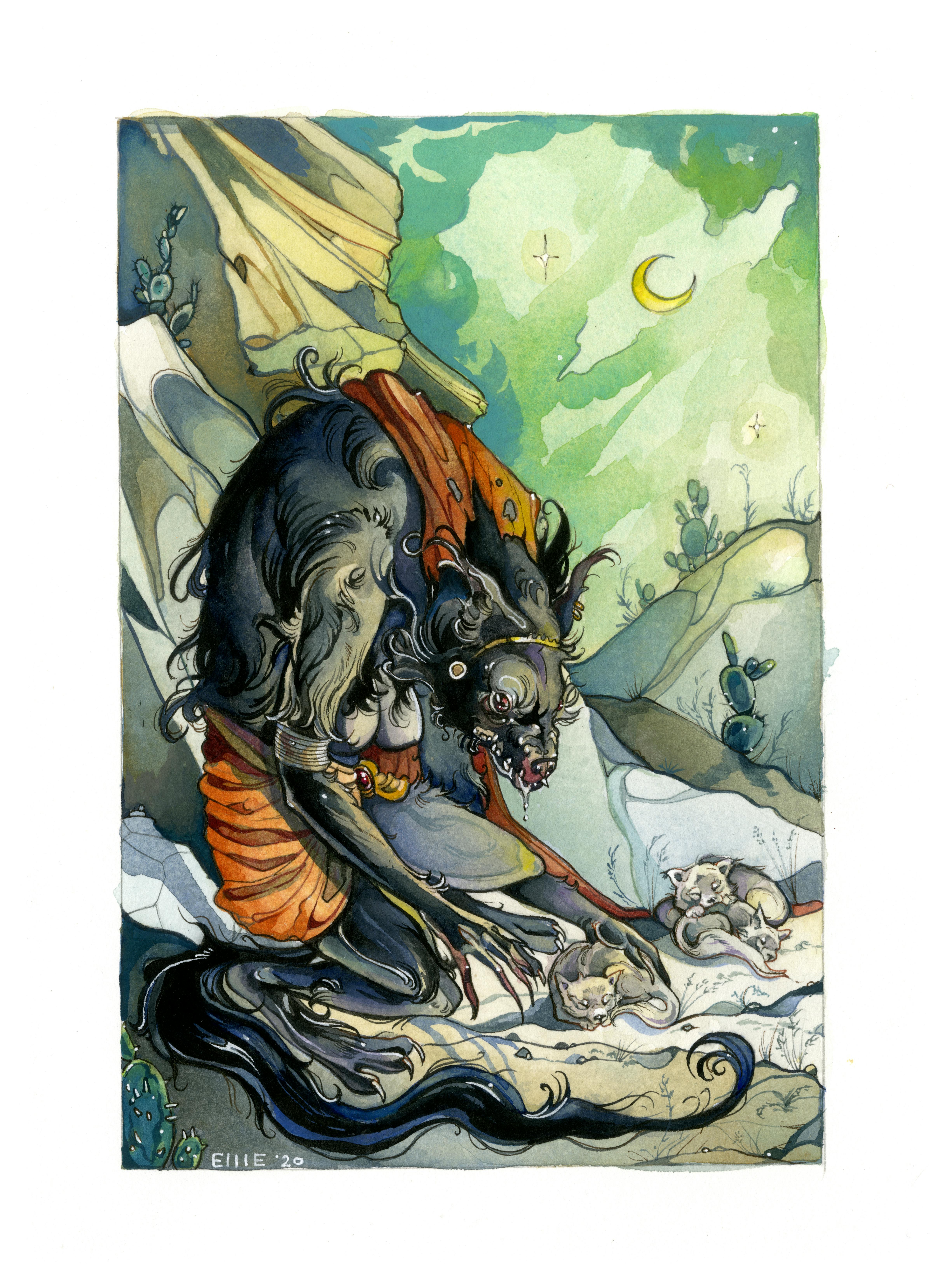 Den Mother - Original Art by Ellie Livingston