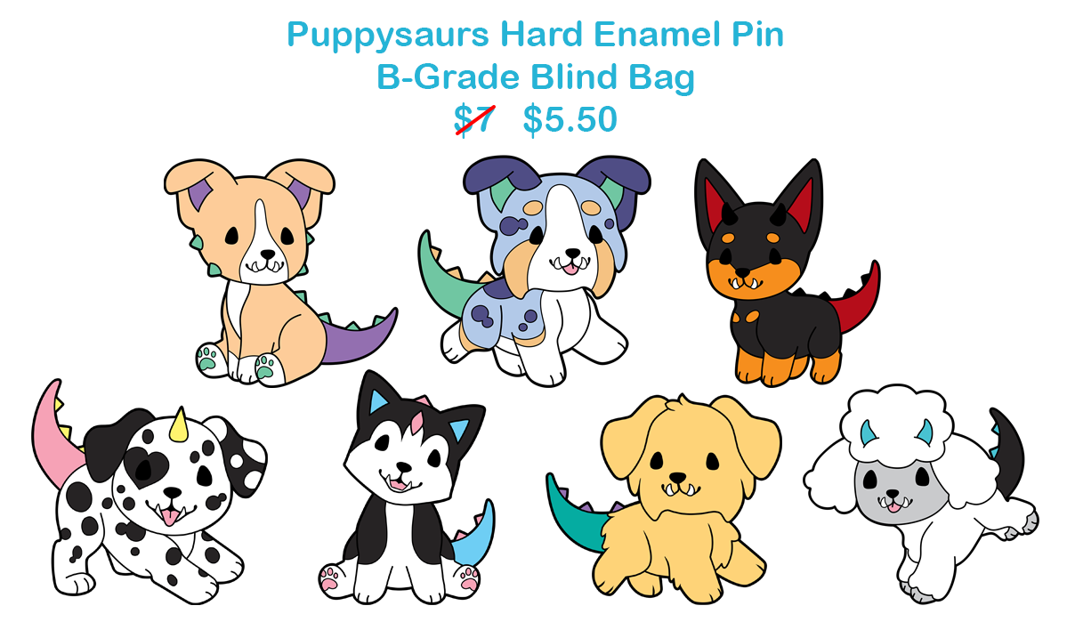 B-GRADE PIN BLIND BAG: Puppysaurs