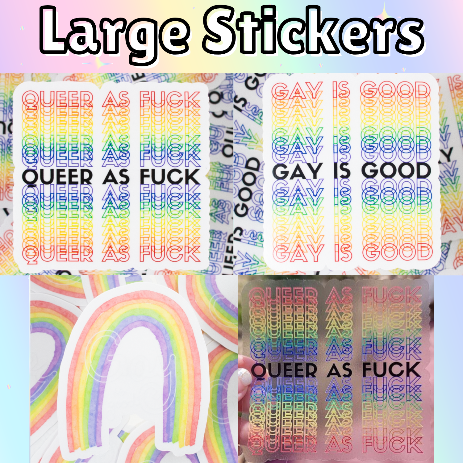 Large Transparent Stickers