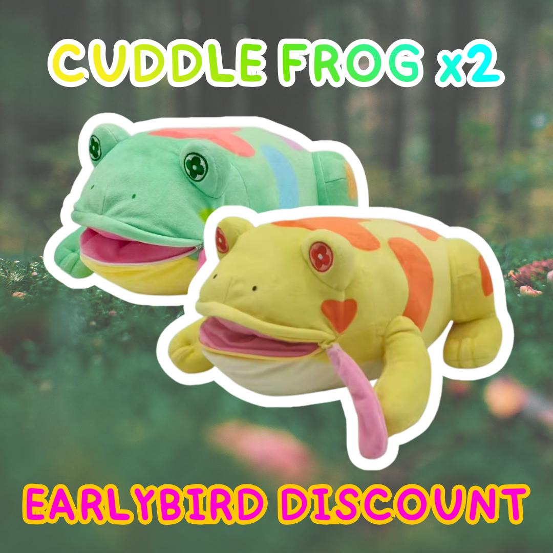 EARLYBIRD: Two Cuddle Frog Plushies