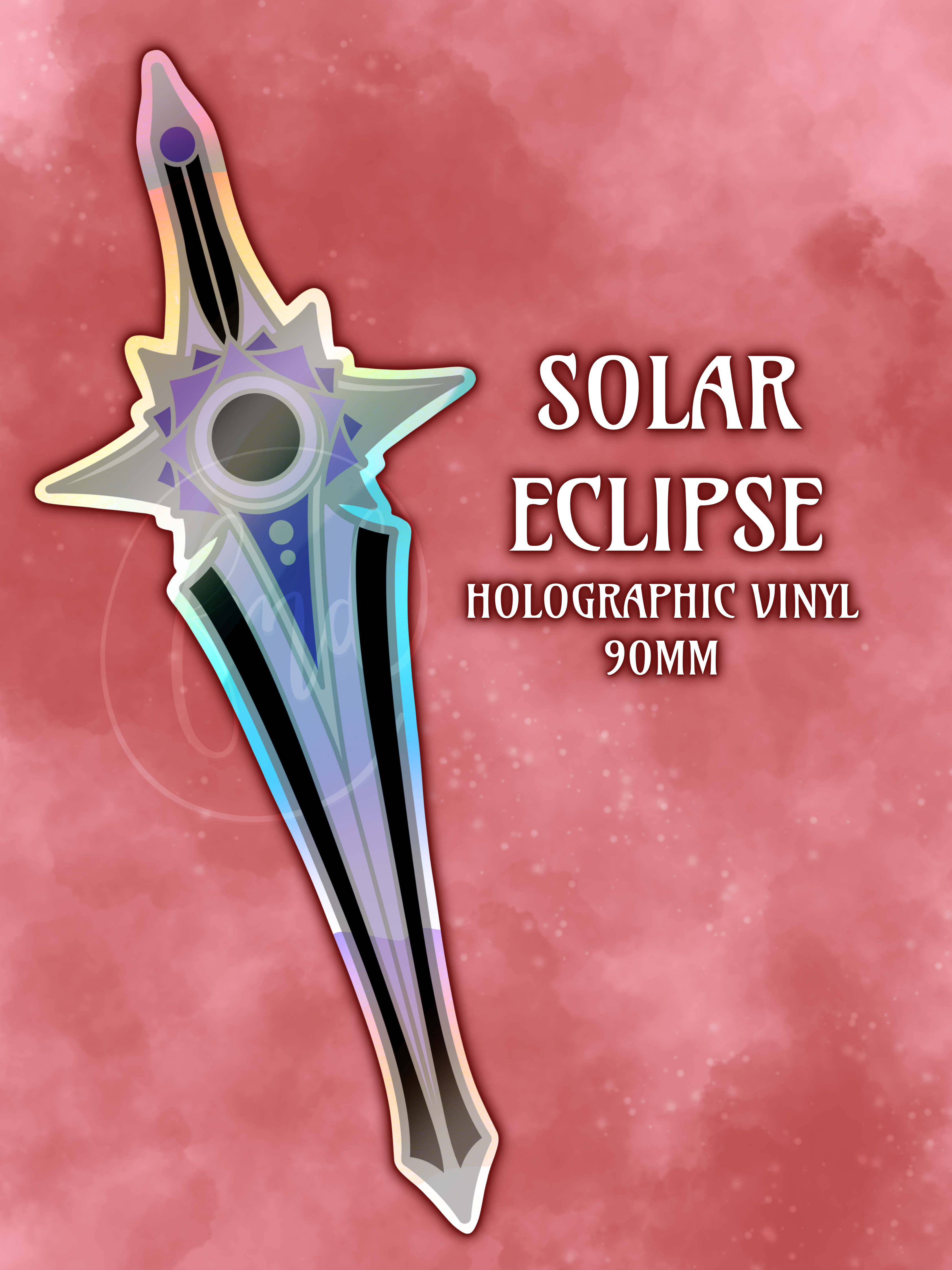 Solar Eclipse Holographic Sticker