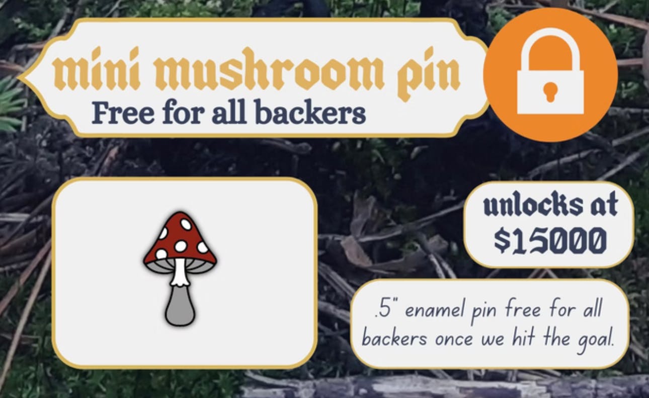 Free mushroom mini pin