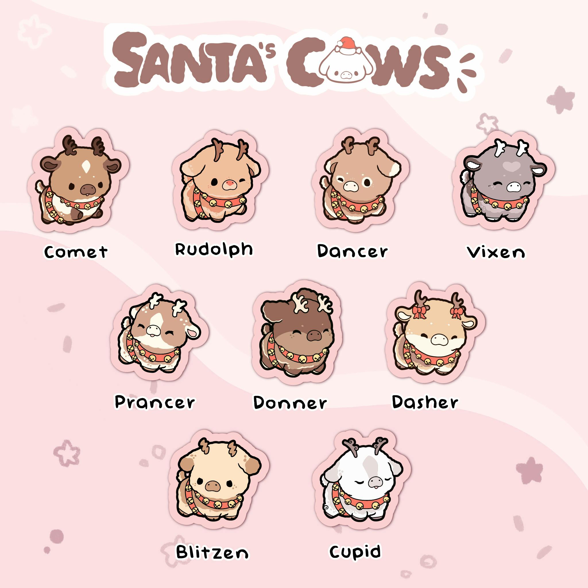 Santa's Cows Sticker Pack 🐄🎄✨