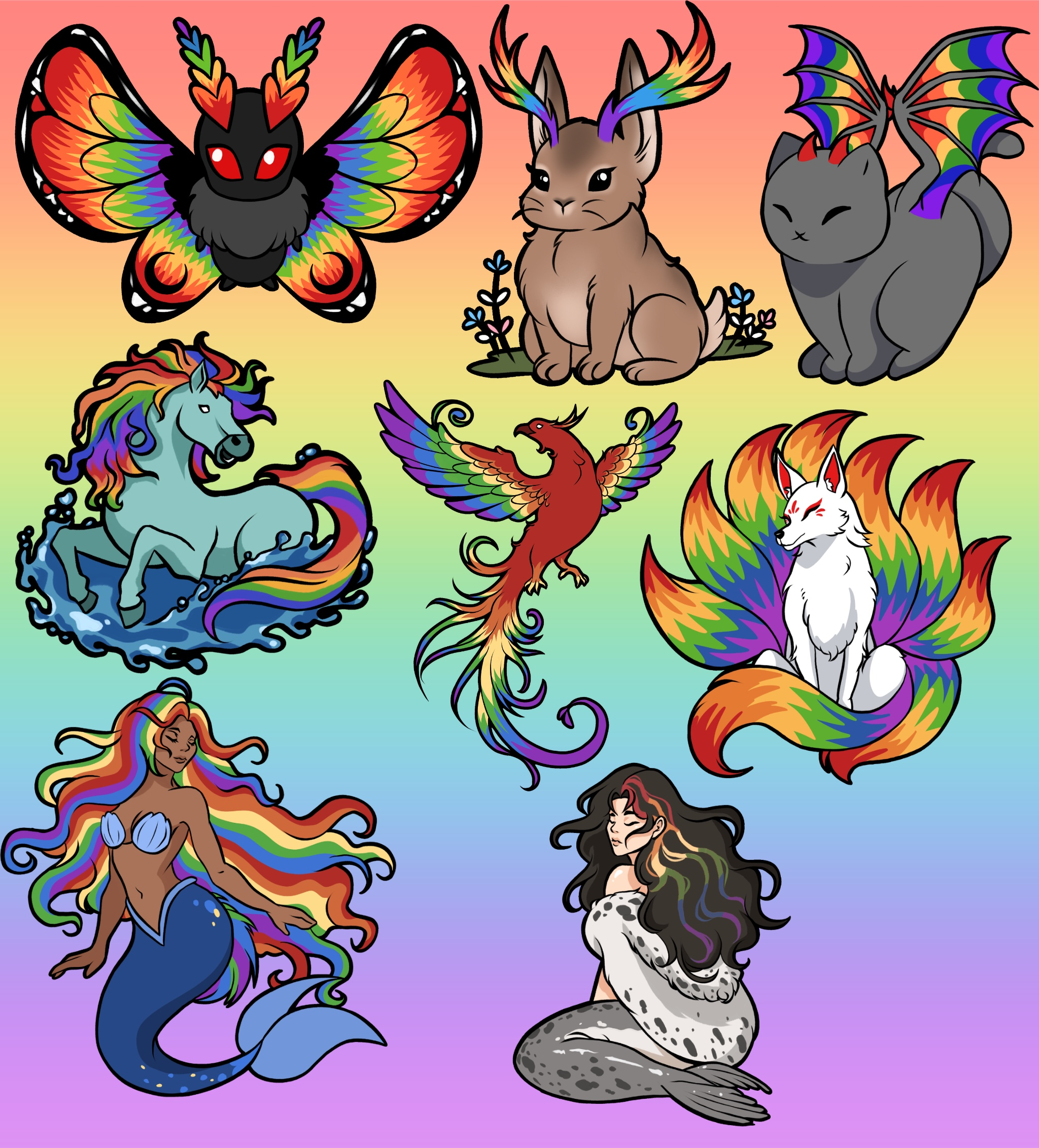 Mythical Pride 2.5 inch enamel pin