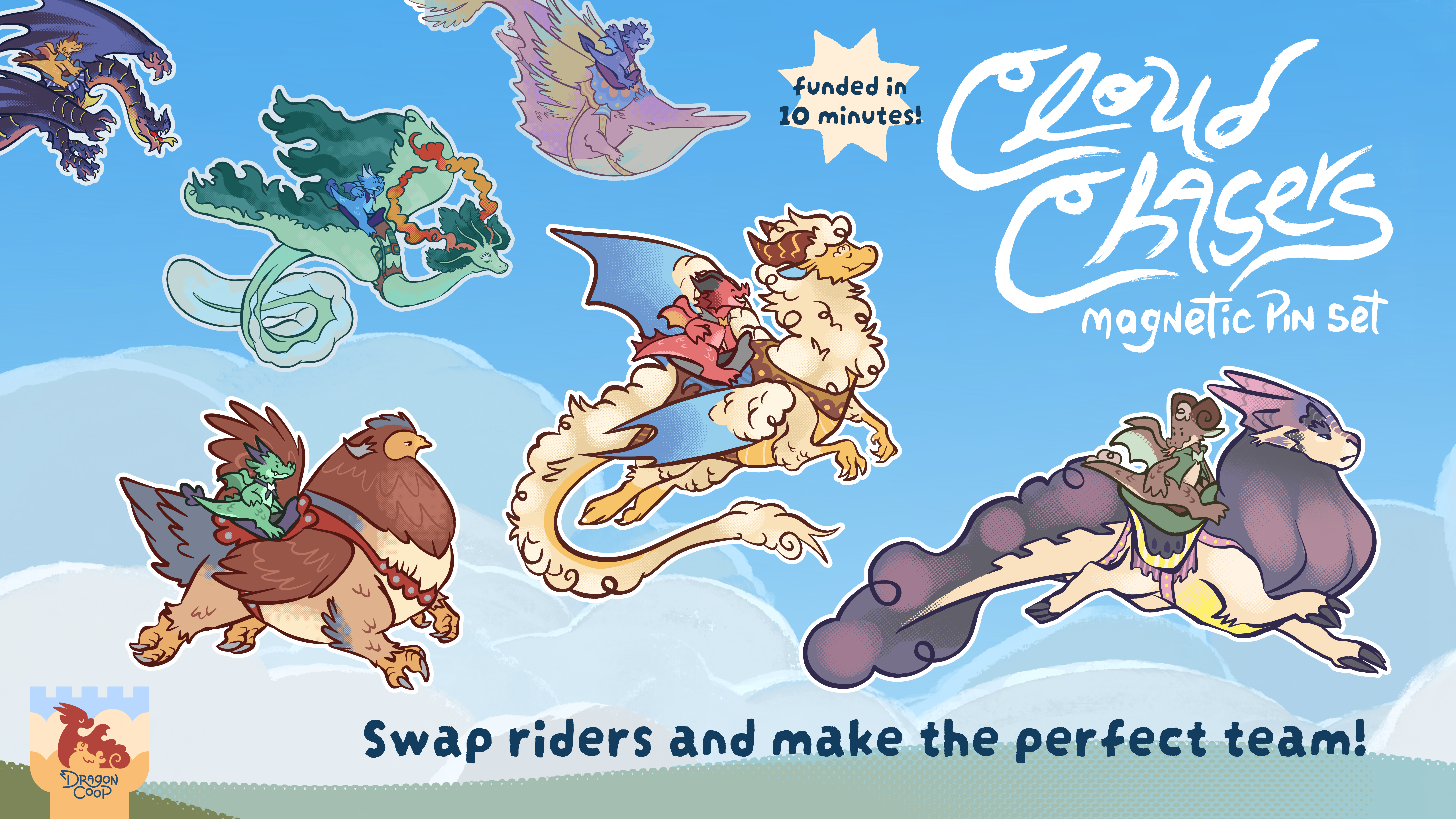Cloud Chasers Magnetic Enamel Pin Set