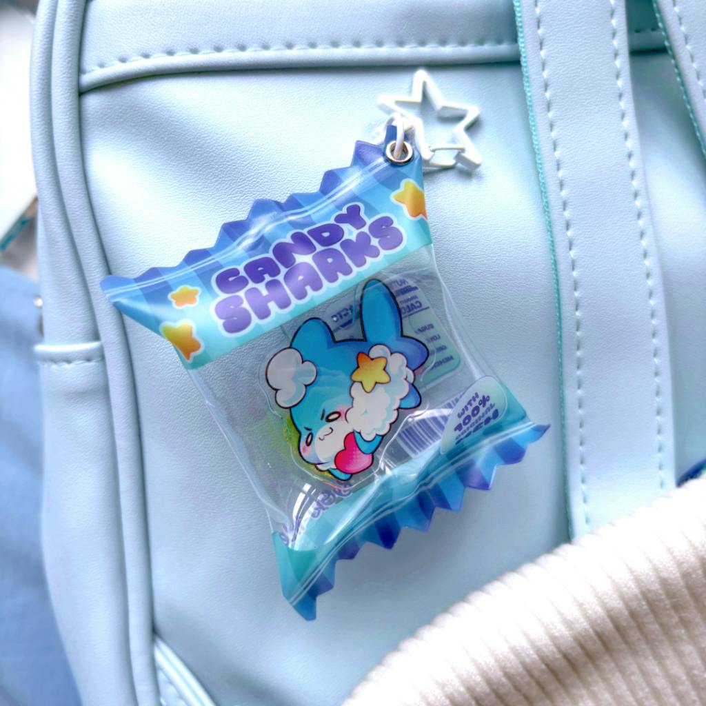 "Candy Sharks" Shaker Keychain
