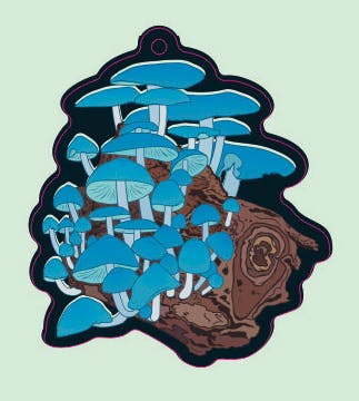 Holo Mushroom Log Keychain	