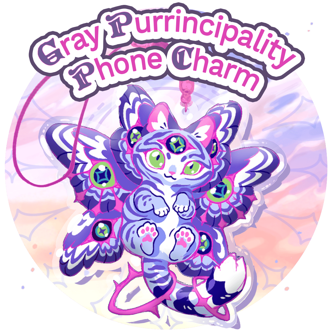 Gray Tabby Purrincipality Phone Charm