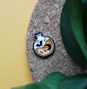 Summerween Orange Potion Bottle Enamel Pin