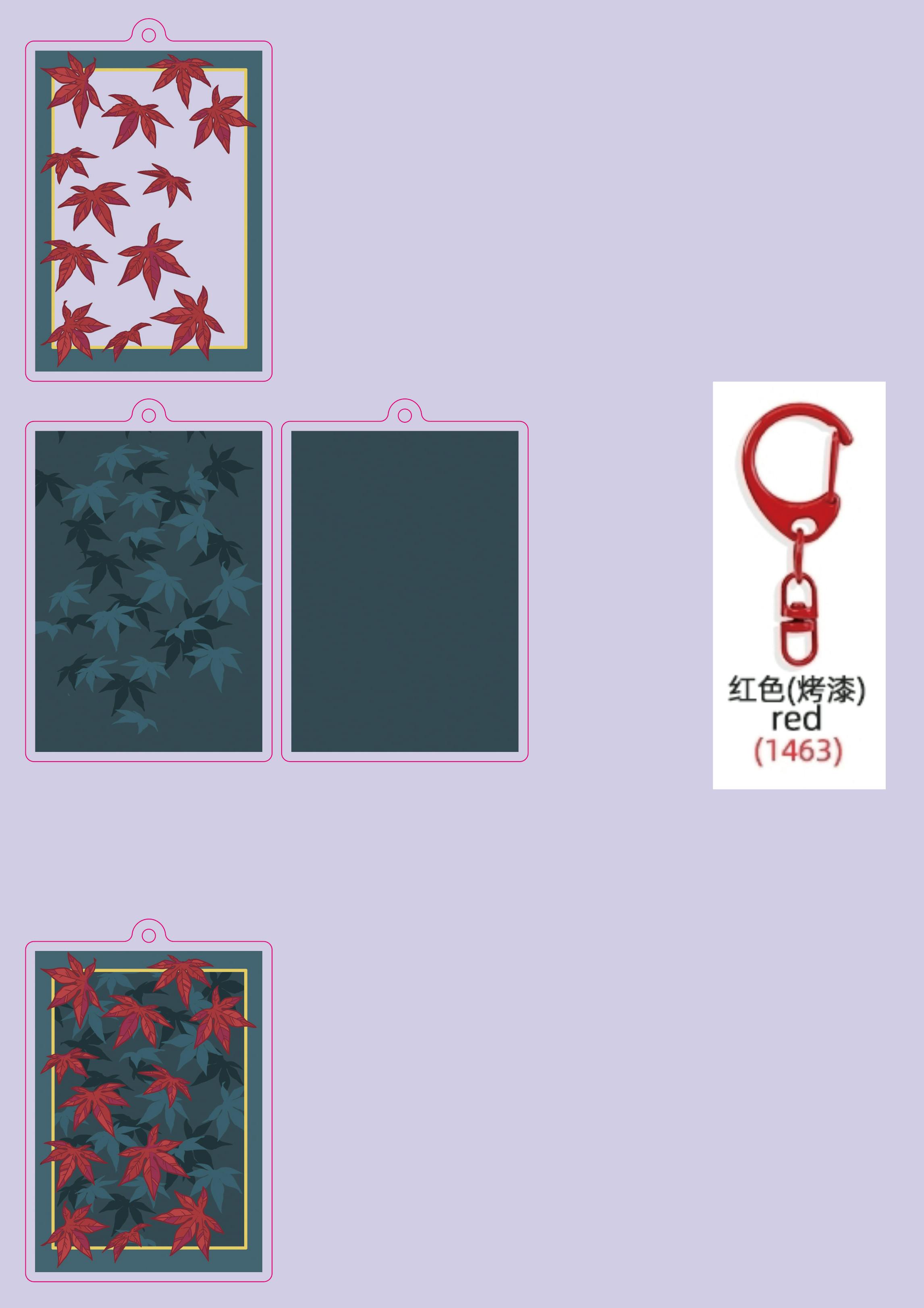 Layered Acrylic Keychain Acer Leaves