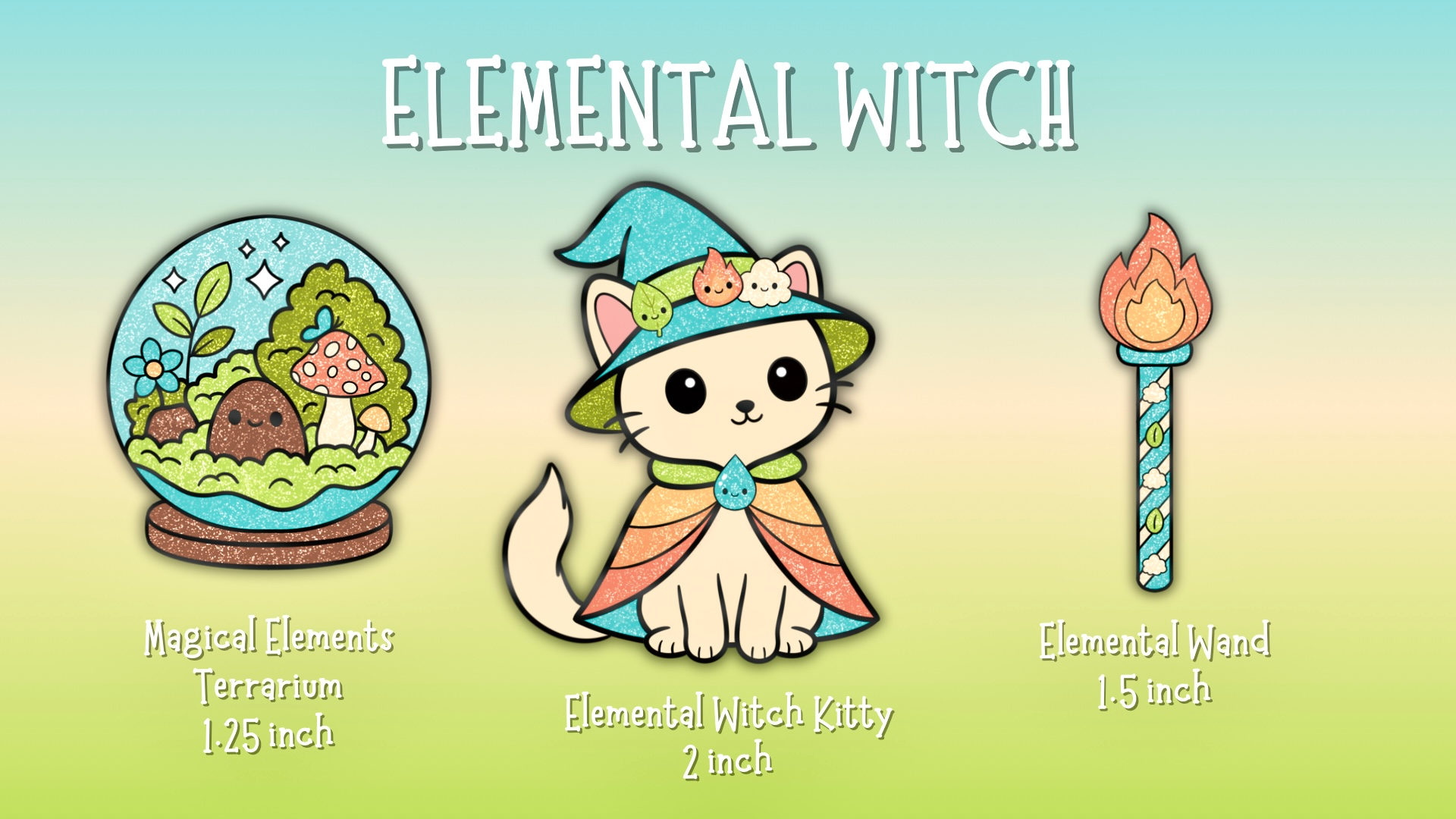 Elemental Witch Pin Set