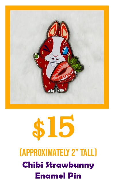 Chibi Strawbunny Enamel Pin