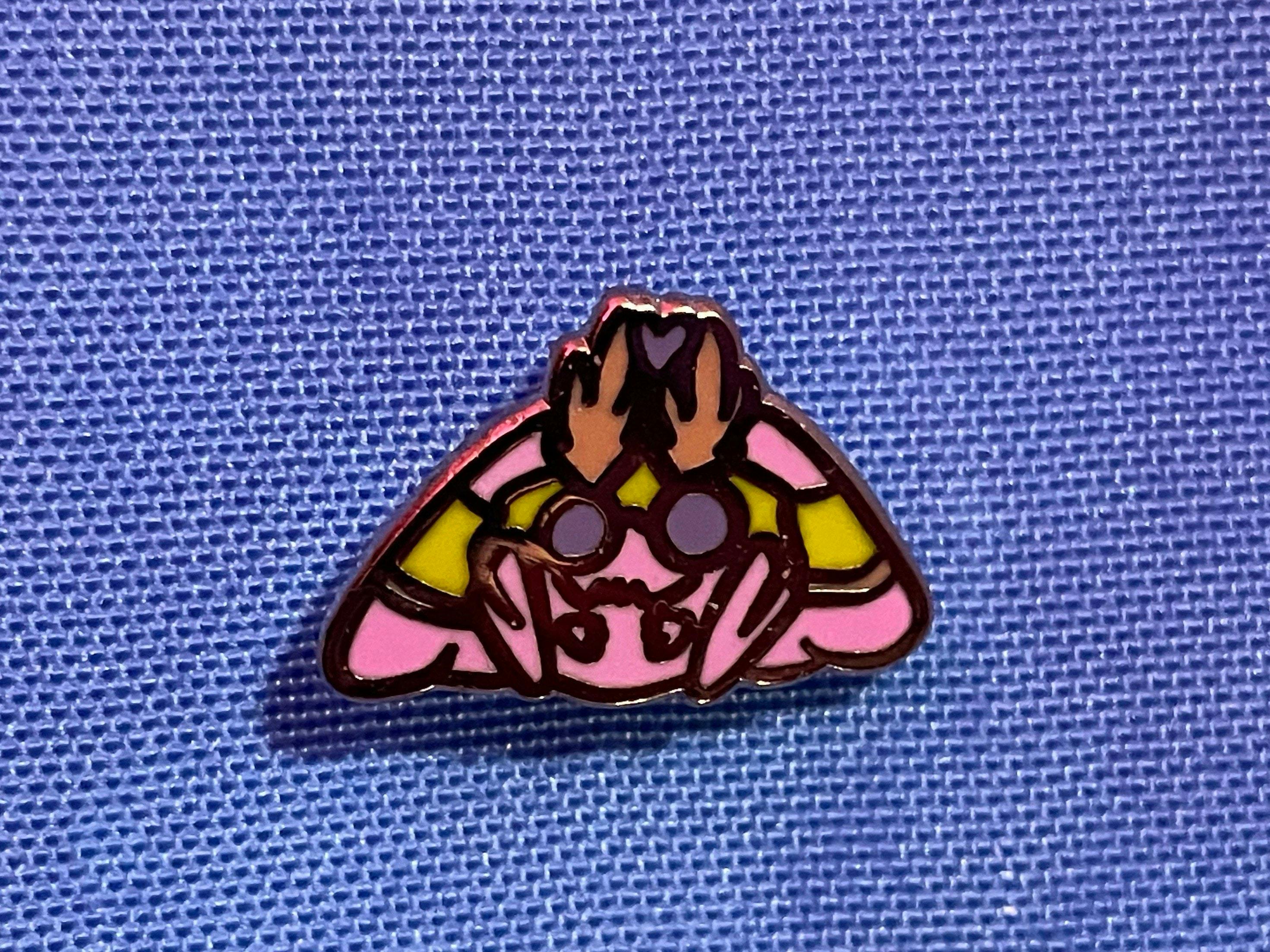 Pink Mini mothman hard enamel pin