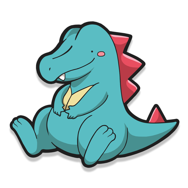 Blue crocodile sticker