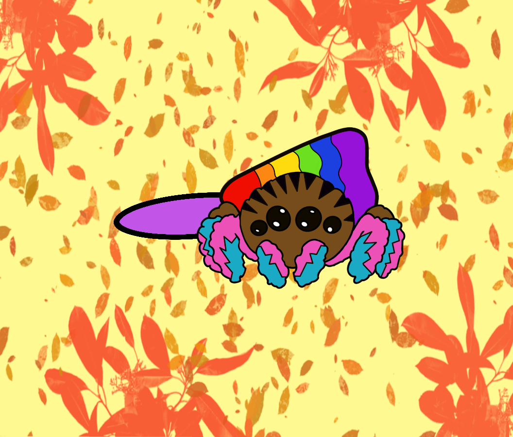 Rainbow Pride Jumping Spider Hair Clip