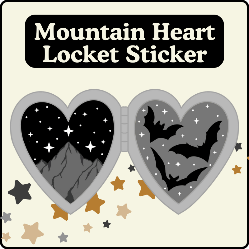 Mountain Heart Locket Sticker