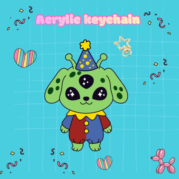 Alien Puppy Keychain