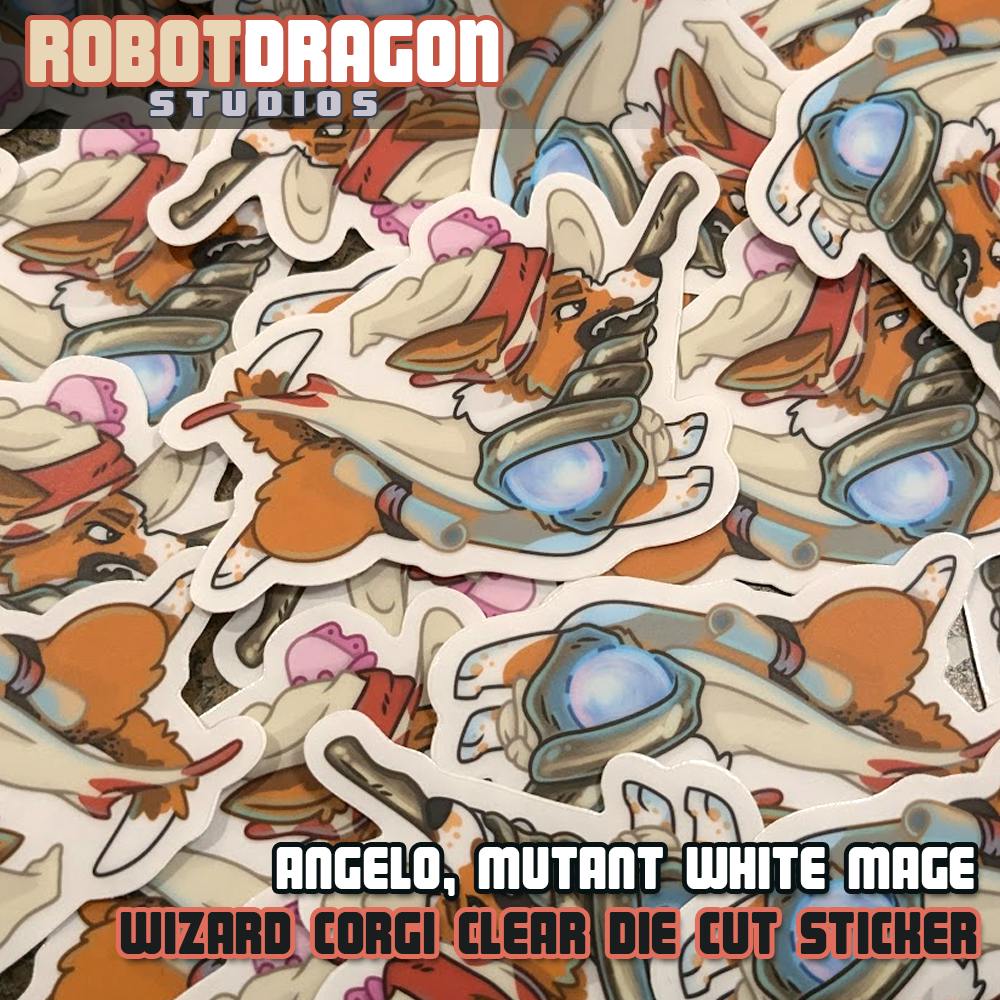 Angelo Wizard Corgi Sticker