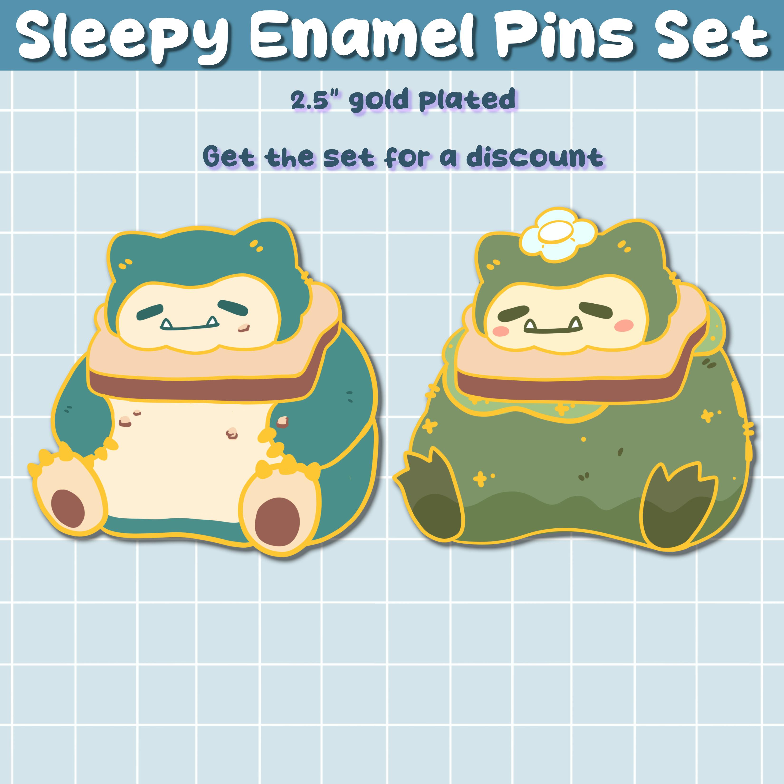 Sleepy Enamel Pin Set