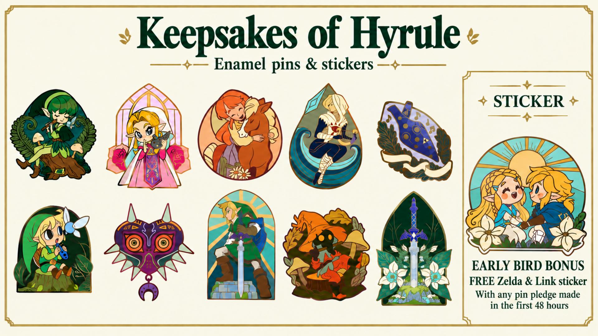 Keepsakes of Hyrule Enamel Pins