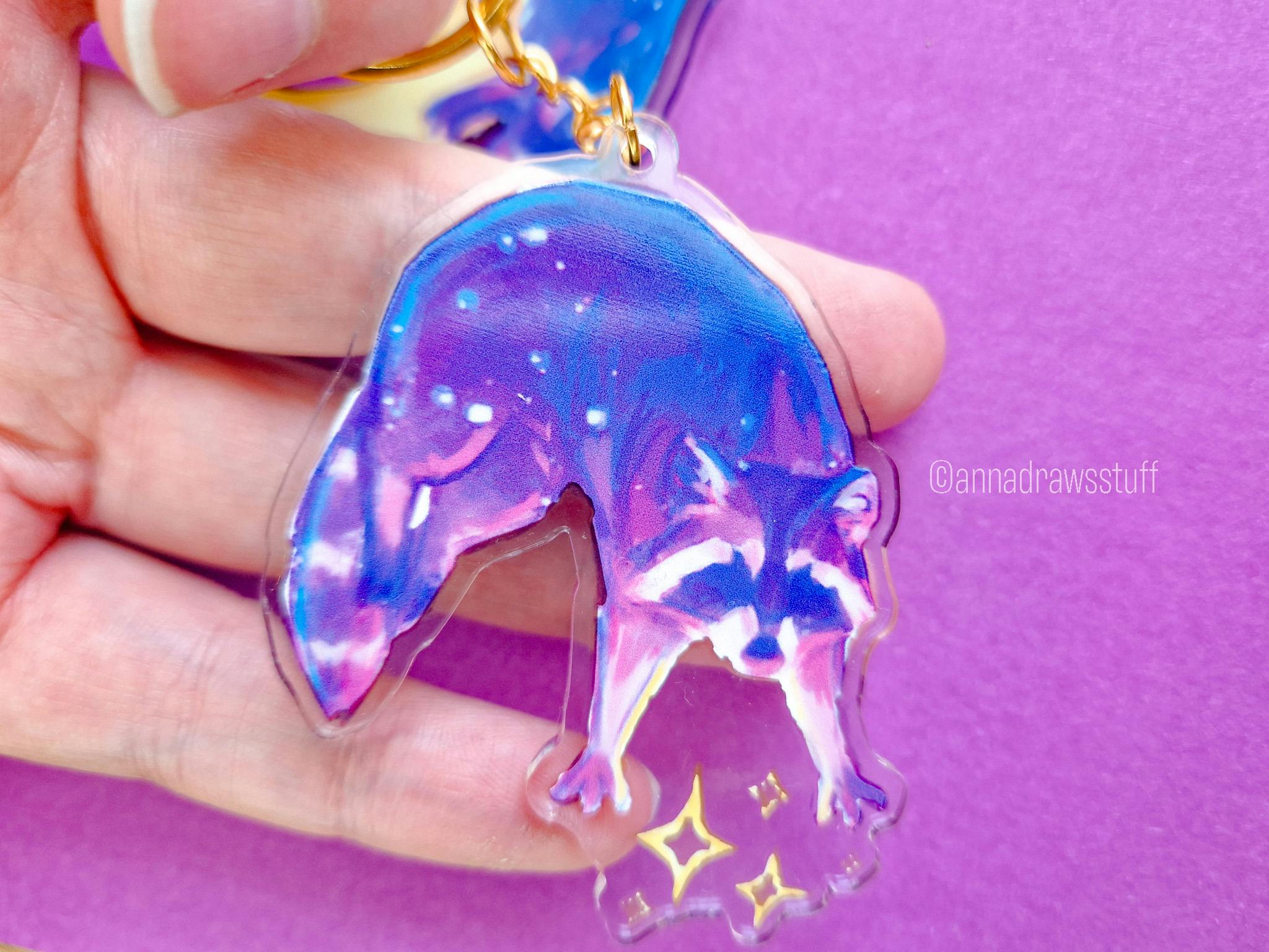 Star raccoon acrylic keychain