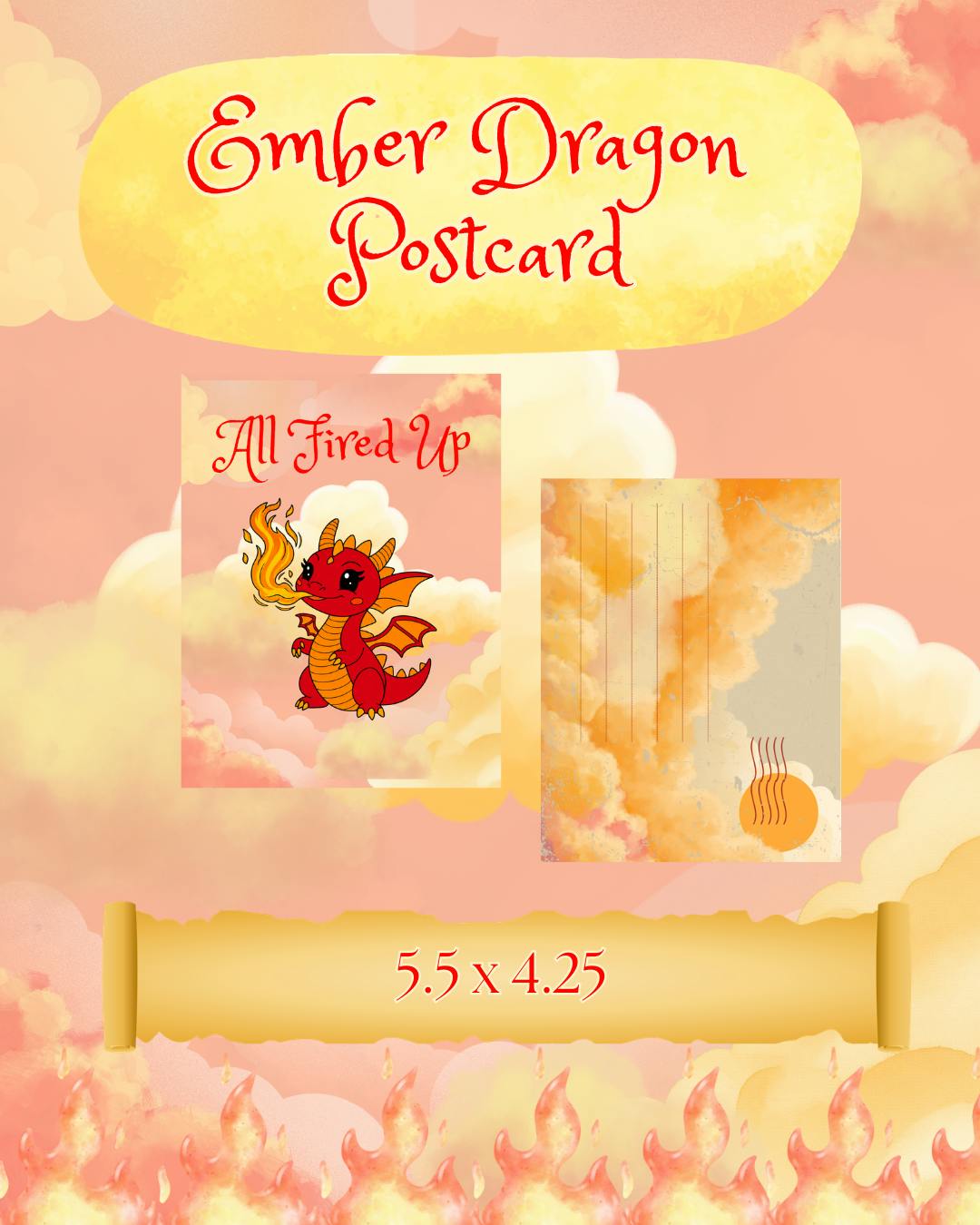 ✨Ember Dragon Postcard✨
