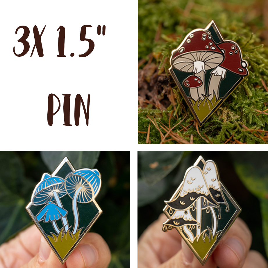 3x Colourful Mushroom set