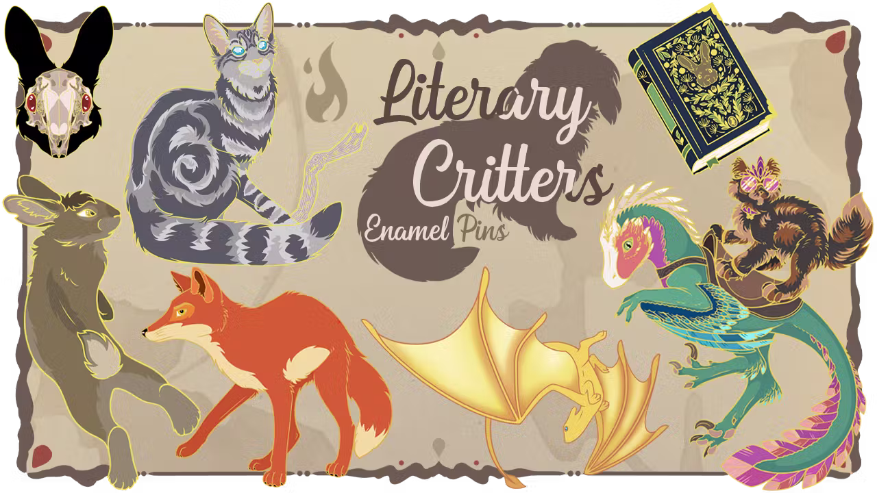 Literary Critters || Enamel Pin Collection