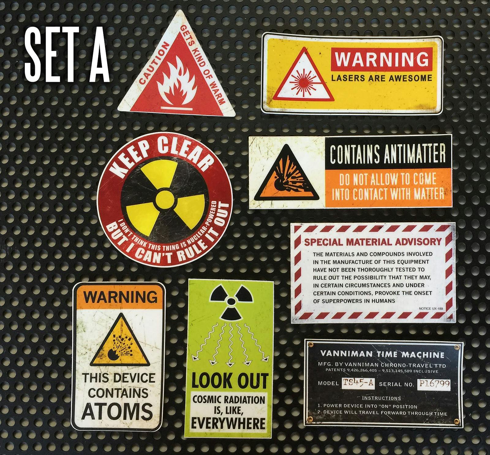 STICKER SET: 8 Warning Labels (Set A)
