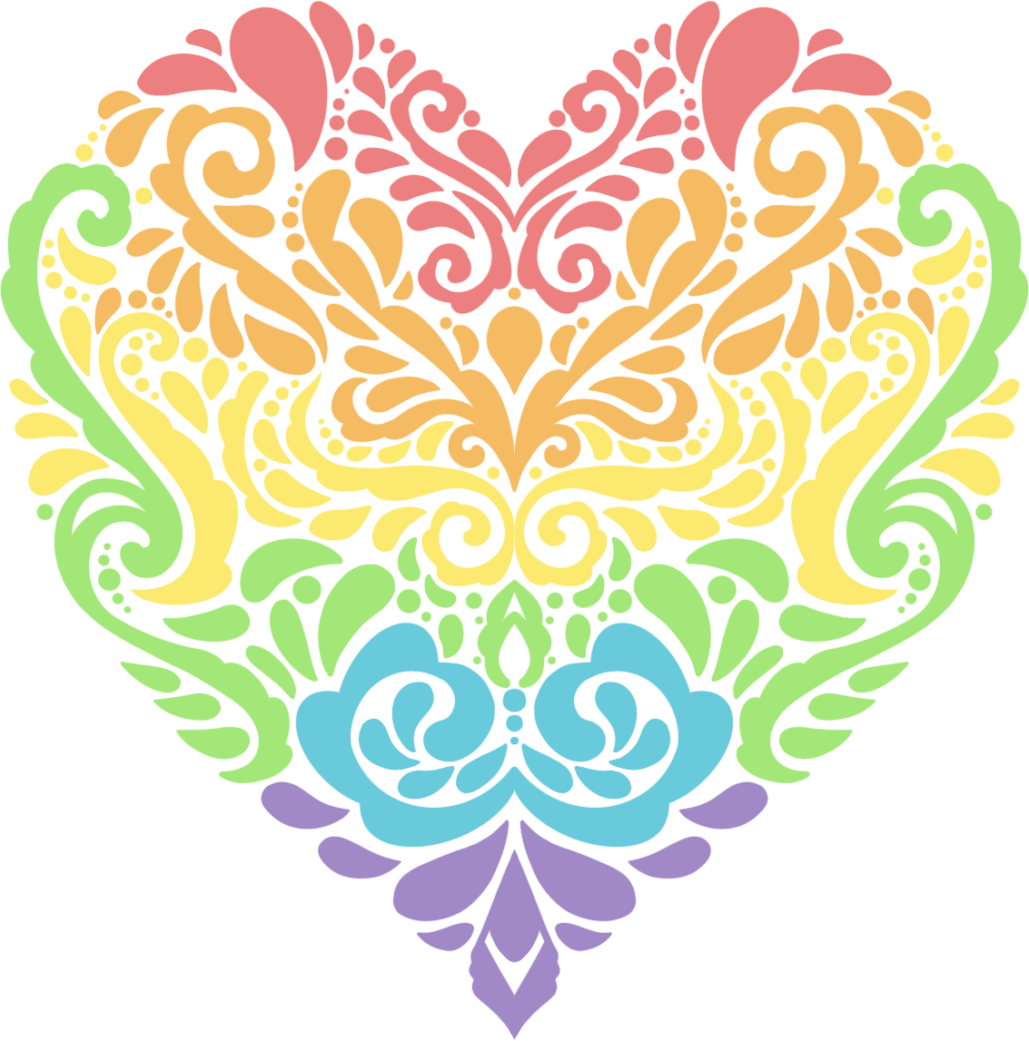 6" Pride Heart Window Cling Sticker	