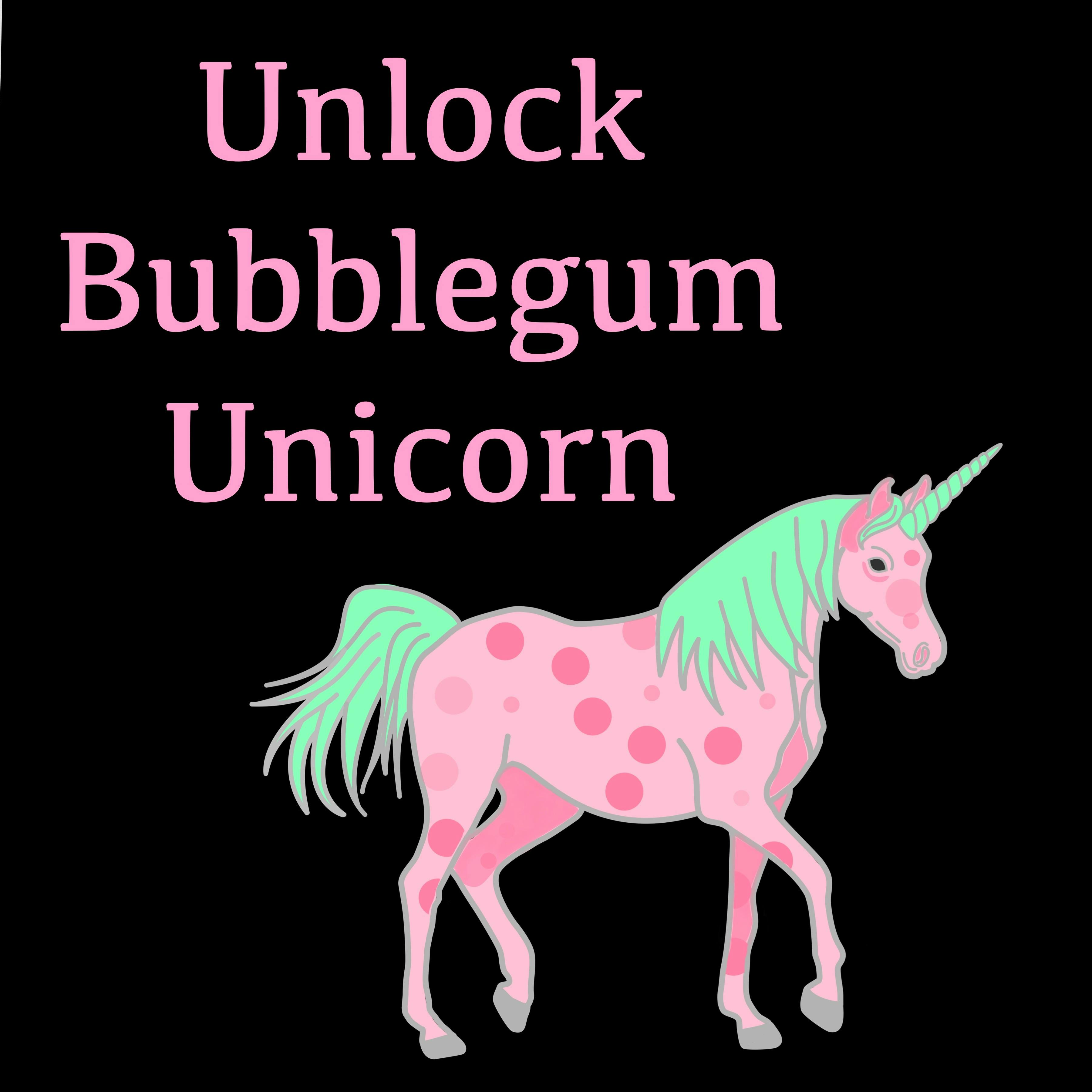 Fully back one design: Bubblegum Unicorn