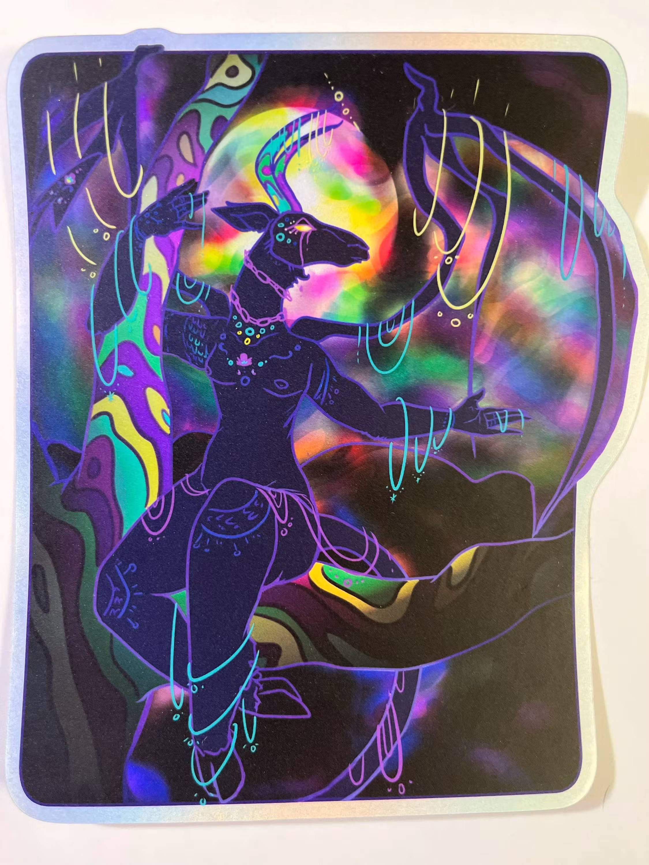 Jumbo vinyl sticker holographic demon