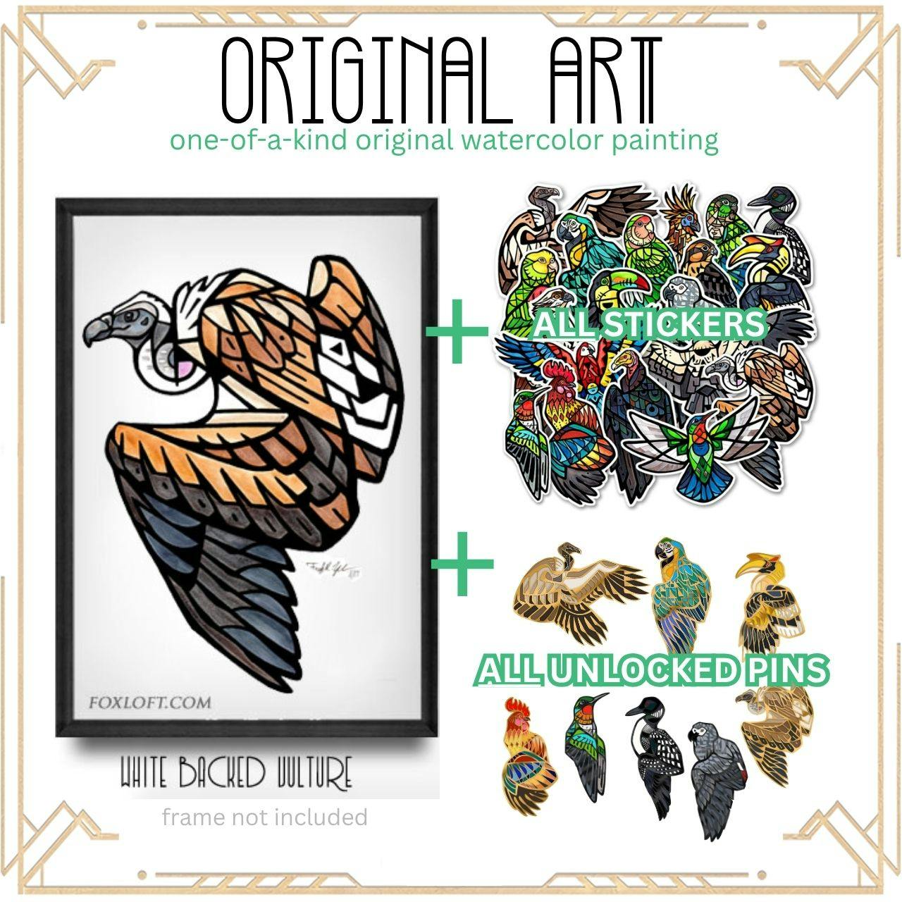 ★ Original Art: White-Backed Vulture ★