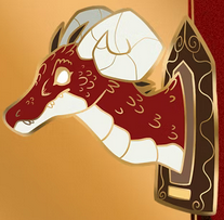 Ram Dragon - Mounted Head Pin