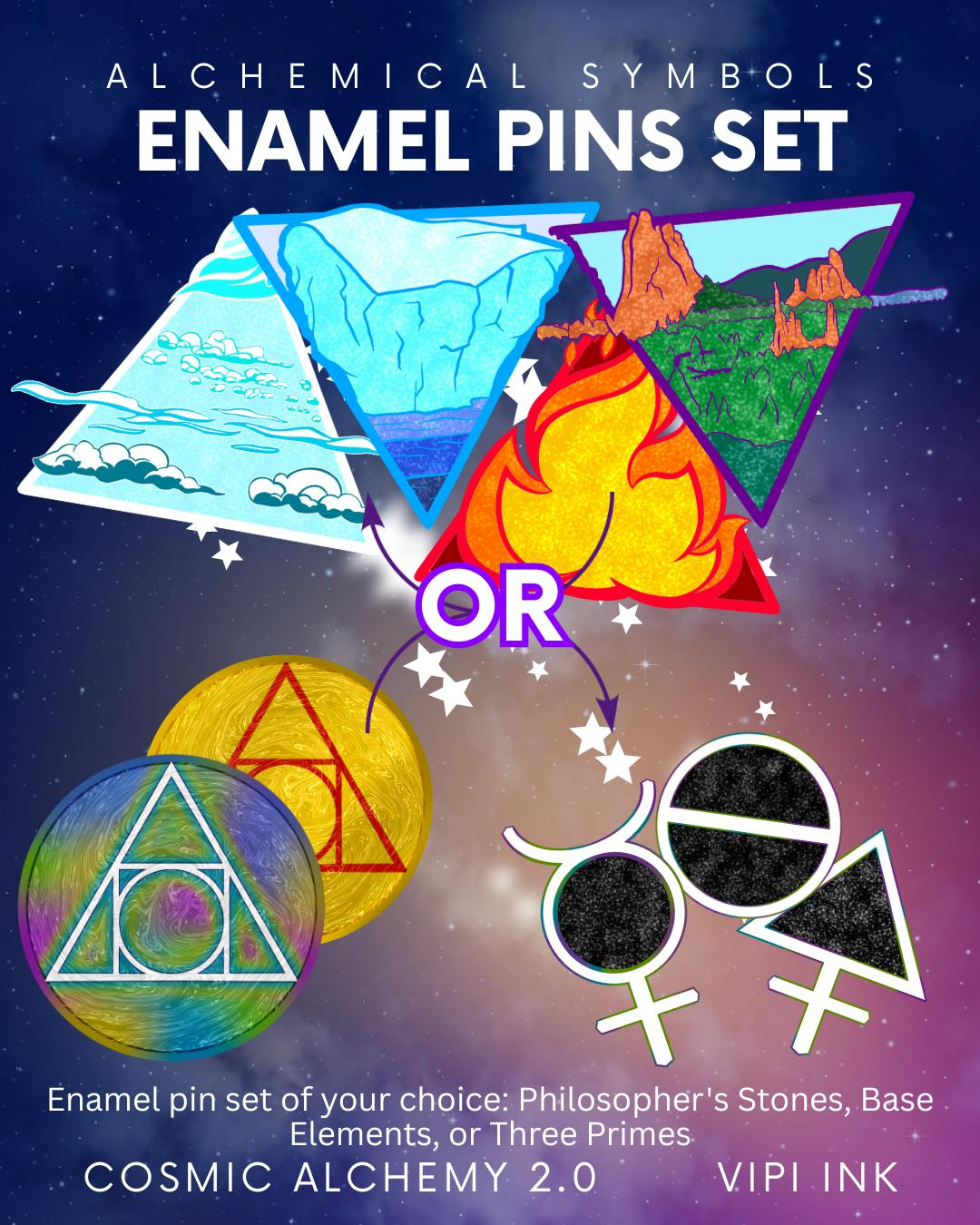 Alchemical Symbols Enamel Pin Set